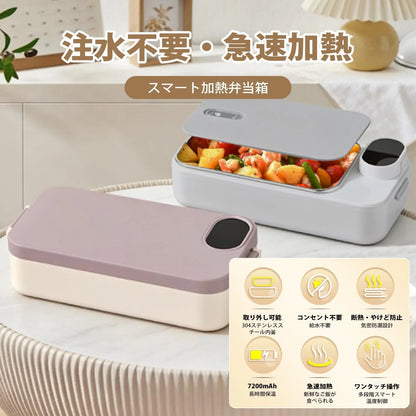 Neo Thermal™ Pro 充電式スマート加熱弁当箱 電源不要。コード不要。レンジ不要。 ボタンひとつで、どこでも出来たての温かさ。