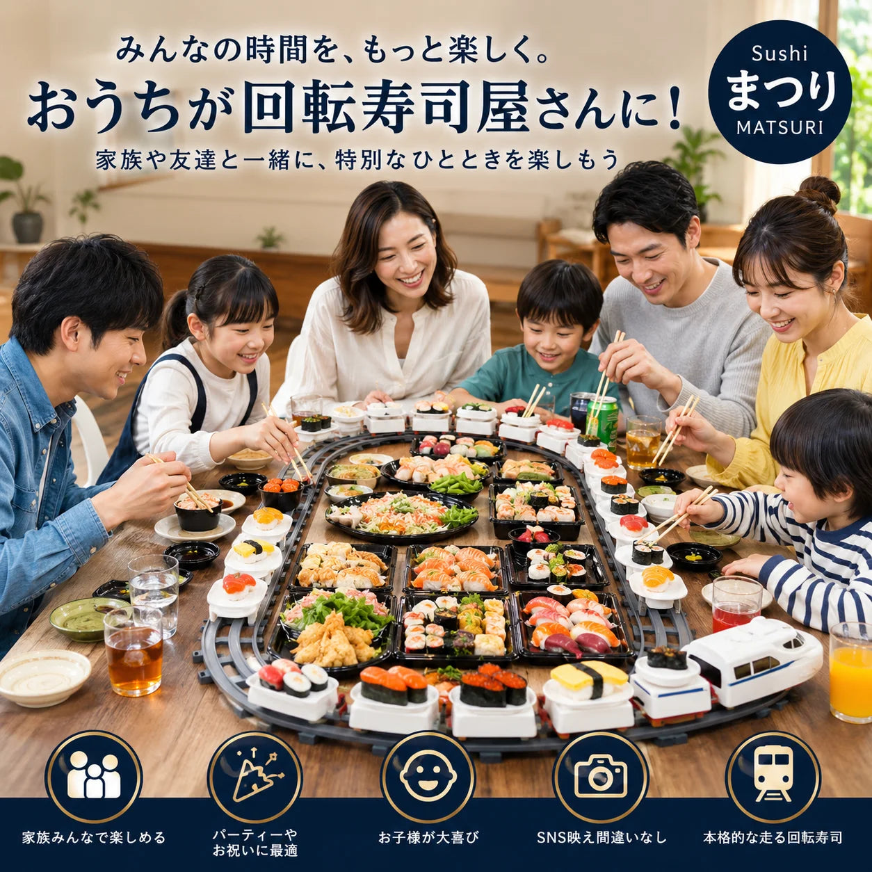 🌻 夏休み限定｜話題沸騰中 🍣🚄 SushiMatsuri™ おうち回転寿司パーティー