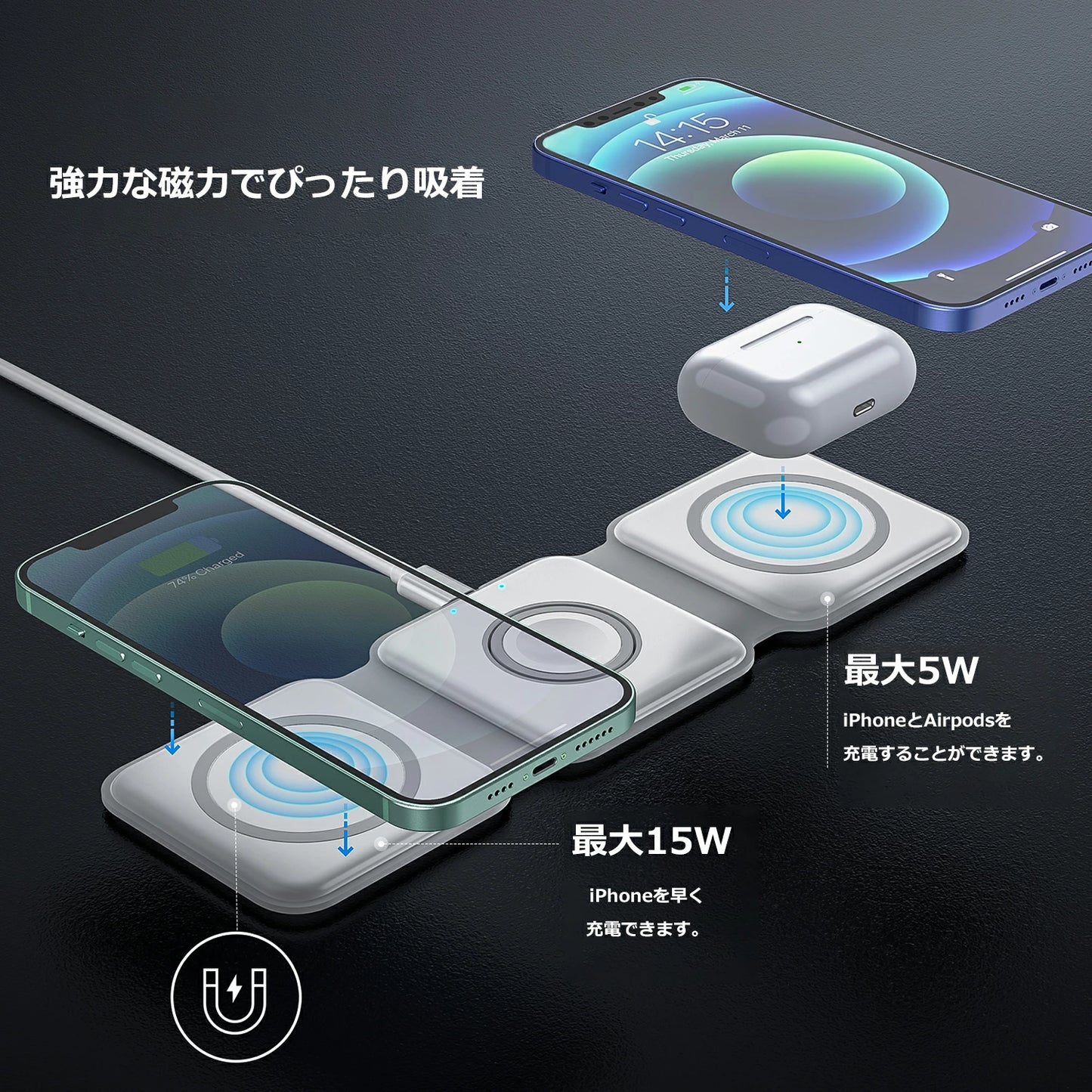 [人気No.1] NeoStand™ 3in1 ワイヤレス充電器